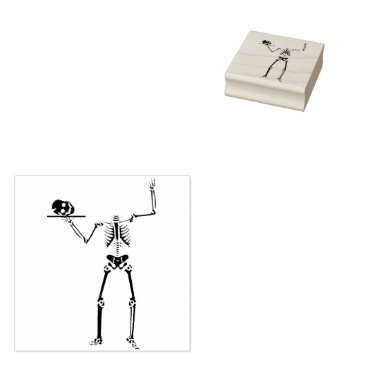 Stempelloze skelet silhouette rubberstempel (Gestempeld)