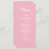 Stempelmiddel om een roze bruiloft te worden menu (Voorkant / Achterkant)