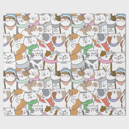 Stempelpapier voor kattenbakken cadeaupapier (Vlak)