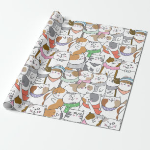 Stempelpapier voor kattenbakken cadeaupapier