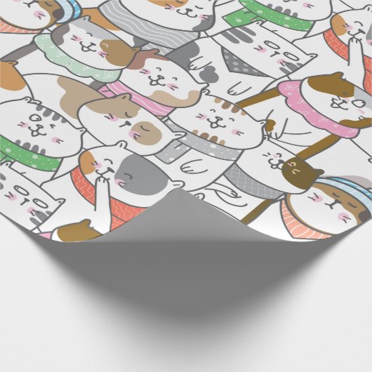 Stempelpapier voor kattenbakken cadeaupapier (Hoek)