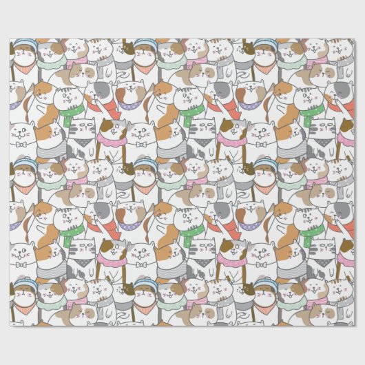 Stempelpapier voor kattenbakken cadeaupapier (Vlak)