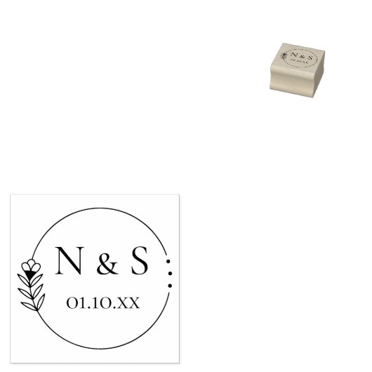 Stempels Botanische bloem, Mariage, Initiaal (Gestempeld)