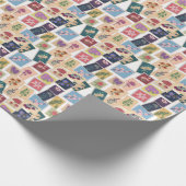  stempels Collectie, retro thema Cadeaupapier (Hoek)