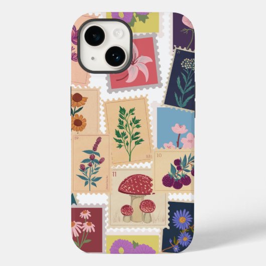 stempels Collectie, retro thema Case-Mate iPhone Case (Achterkant)