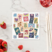  stempels Collectie, retro thema Servet (Insitu)