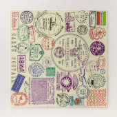  stempels, decoratieve documentenset. legpuzzel (Horizontaal)