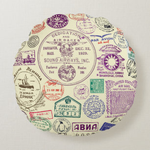 stempels, decoratieve documentenset. rond kussen