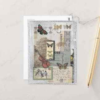 Stempels  Ephemera Decoupage Briefkaart