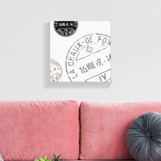 stempels...uitgerekt doek canvas afdruk (Insitu (Woonkamer))