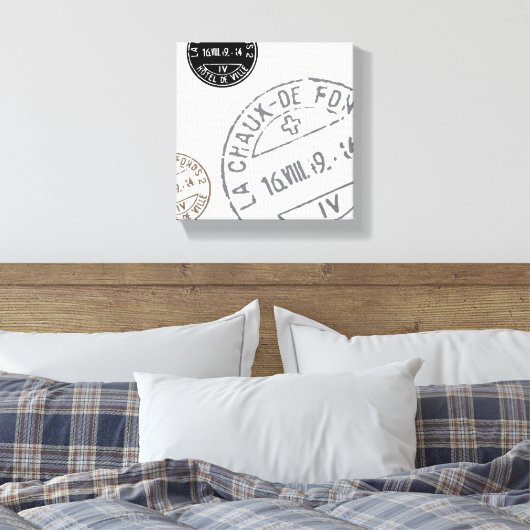 stempels...uitgerekt doek canvas afdruk (Insitu (Slaapkamer))