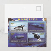 stempels voor dolfijnendolfijnen - briefkaart (Voorkant / Achterkant)