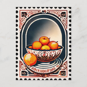 Stempelvormig briefkaart, fruit, postkruising briefkaart