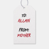 Stempelvormig Label met kerstcadeaus voor daders Cadeaulabel (Achterkant)