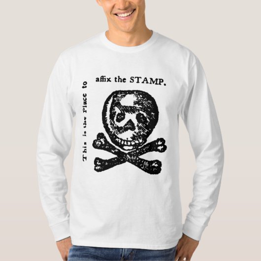 Stempelwet opstand Amerikaanse revolutie T-shirt (Voorkant)