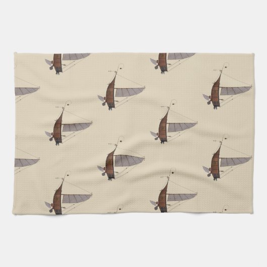 Stempunk Airship Theedoek (Horizontaal)