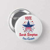 stemrecht poster klas president studentenraad ronde button 5,7 cm (Voorkant /achterkant)