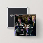 Stemrecht, Stemming republikein, McCain - ... Vierkante Button 5,1 Cm (Voorkant /achterkant)