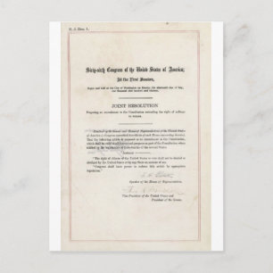 Stemrecht van de vrouw- 19e wijziging briefkaart