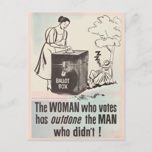 Stemrecht vrouwen - Vintage Briefkaart (Voorkant)