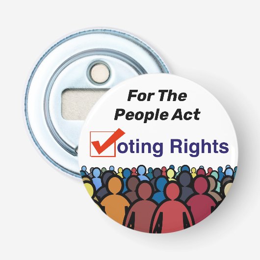 Stemrechten voor de Volkswet Button Flesopener (Voorkant)