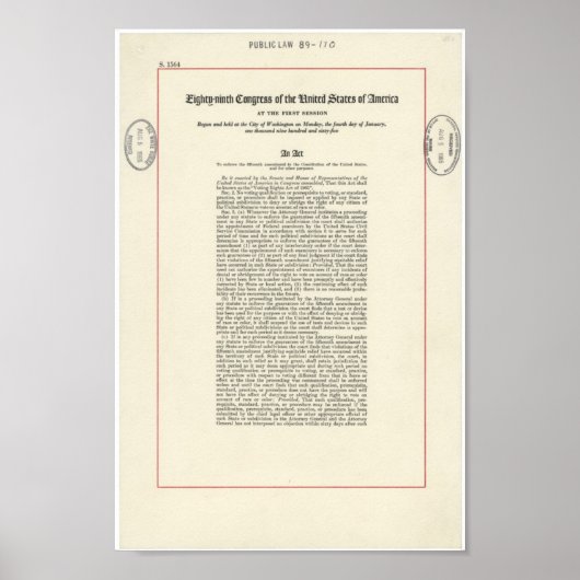 Stemrechtwet van 1965 poster (Voorkant)