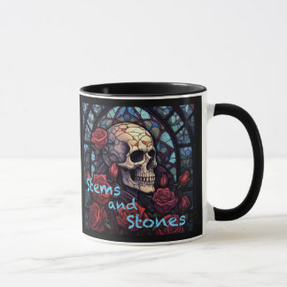 Stems and Stones Skull and Rozen Koffie Mok