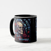 Stems and Stones Skull and Rozen Koffie Mok (Voorkant links)