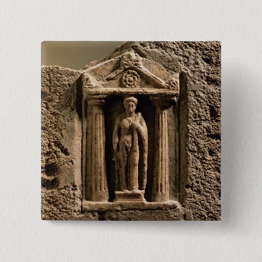 Stemstelstel voor marmer en zandsteen met vrouw fi vierkante button 5,1 cm (Voorkant)