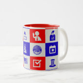 Stemstem Verenigde Staten Tweekleurige Koffiemok (Voorkant rechts)