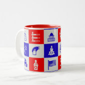 Stemstem Verenigde Staten Tweekleurige Koffiemok (Voorkant links)