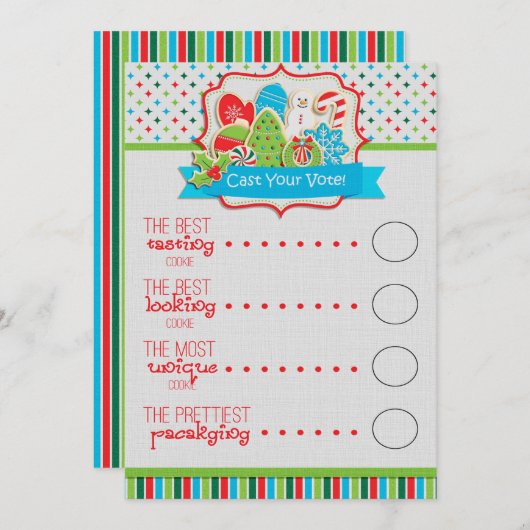 Stemstembiljetten voor kerstkoekjes (Voorkant / Achterkant)