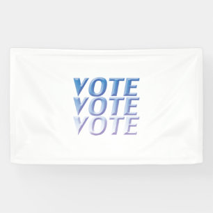 "Stemstemming" blauwe letters, witte achtergrond Spandoek