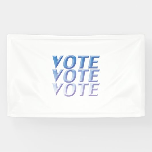 "Stemstemming" blauwe letters, witte achtergrond Spandoek (Horizontaal)