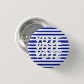 "Stemstemming" Blauwe witte strepen Ronde Button 3,2 Cm (Voorkant /achterkant)