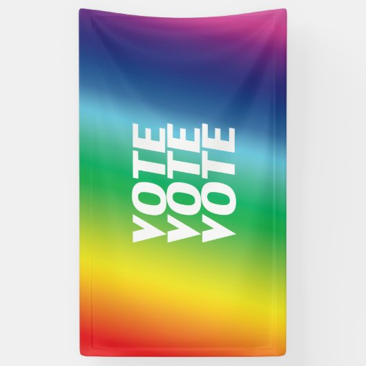 "Stemstemming" witte pride lgbtq lgbt regenboog Spandoek (Verticaal)