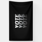 "Stemstemming" zwarte grijze grijs Spandoek (Verticaal)