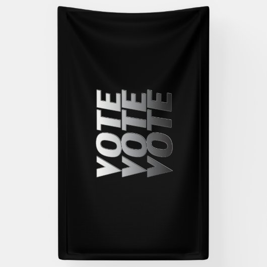 "Stemstemming" zwarte grijze grijs Spandoek (Verticaal)