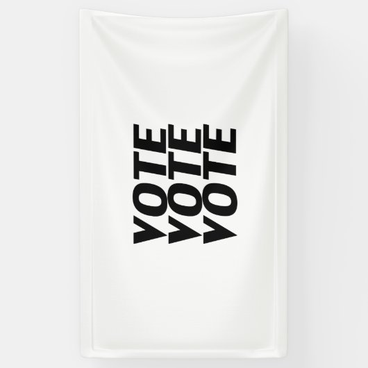 "Stemstemming zwarte letters, witte achtergrond" Spandoek (Verticaal)