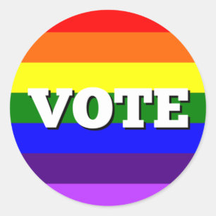 Stemster over de Pride Achtergrond Ronde Sticker