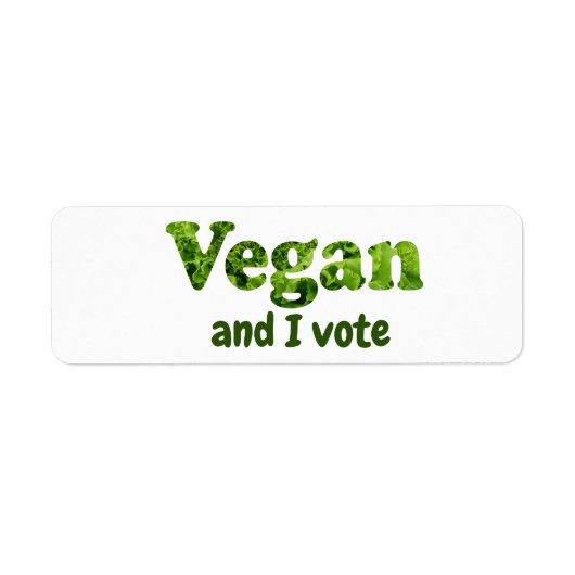 Stemster Vegan-activiste aanpassen Etiket (Voorkant)