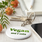 Stemster Vegan-activiste aanpassen Sleutelhanger (Zijkant)