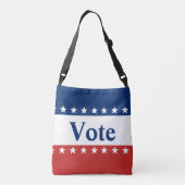 Stemsterren Strepen Rood Wit en Blauw Patriottisch Crossbody Tas (Achterkant)