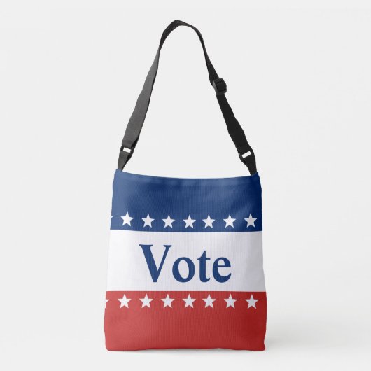 Stemsterren Strepen Rood Wit en Blauw Patriottisch Crossbody Tas (Achterkant)