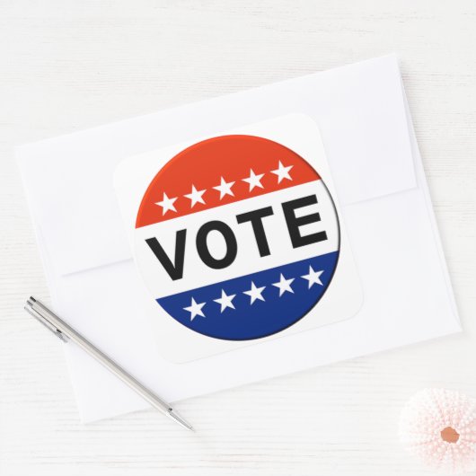 Stemstickers Vierkante Sticker (Envelop)