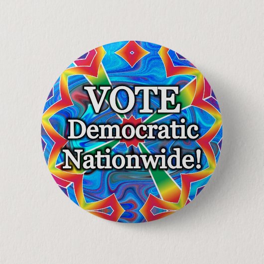 Stemt Democratisch Landelijk! Ronde Button 5,7 Cm (Voorkant)