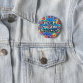 Stemt Democratisch Landelijk! Ronde Button 5,7 Cm (In situ)