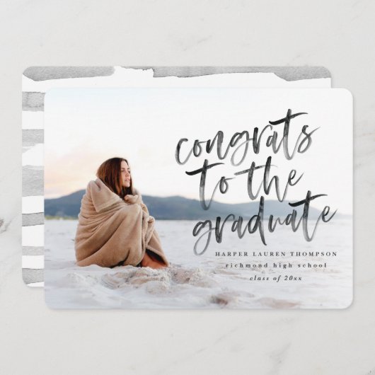 stemt in met de afstuderen aankondiging van het af (Voorkant / Achterkant)