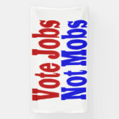 Stemtaken niet met rode blauwe tekst spandoek (Verticaal)