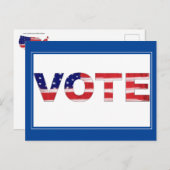 Stemtekst in vlag kleuren blauw briefkaart (Voorkant / Achterkant)